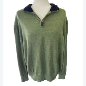100% Wool Tailorbyrd Green Pullover Sweater